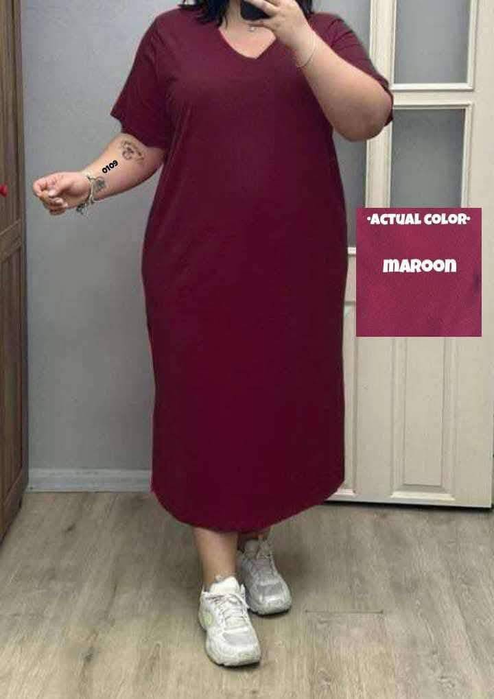 Trendy Pocket Perfect V-Neck Dress with Side pockets