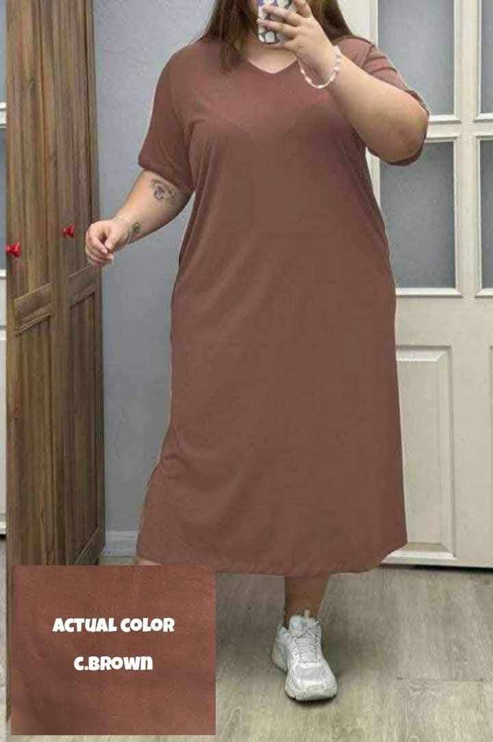 Trendy Pocket Perfect V-Neck Dress with Side pockets