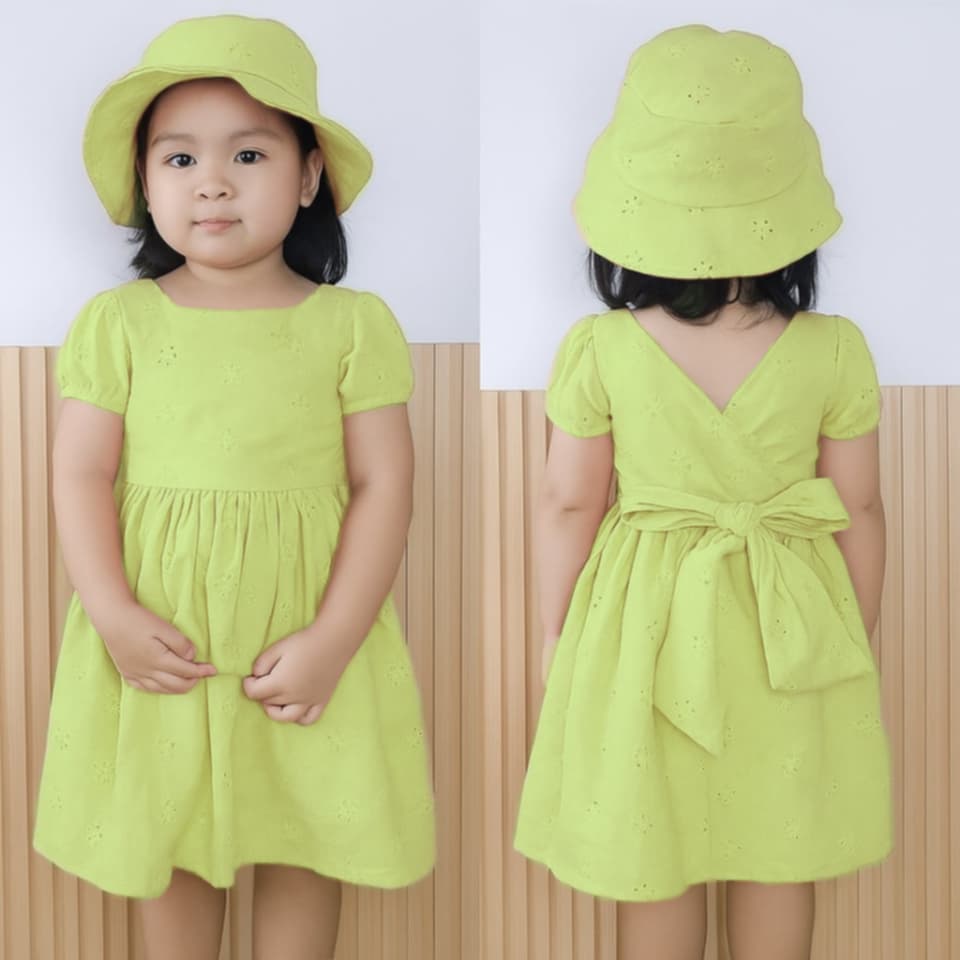 Bella Dress – BKK Kids Party Dress Set (with Hat & Ribbon)
