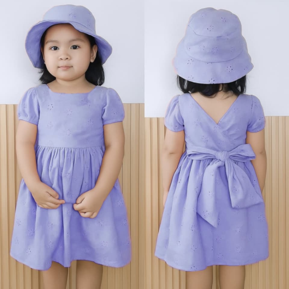 Bella Dress – BKK Kids Party Dress Set (with Hat & Ribbon)