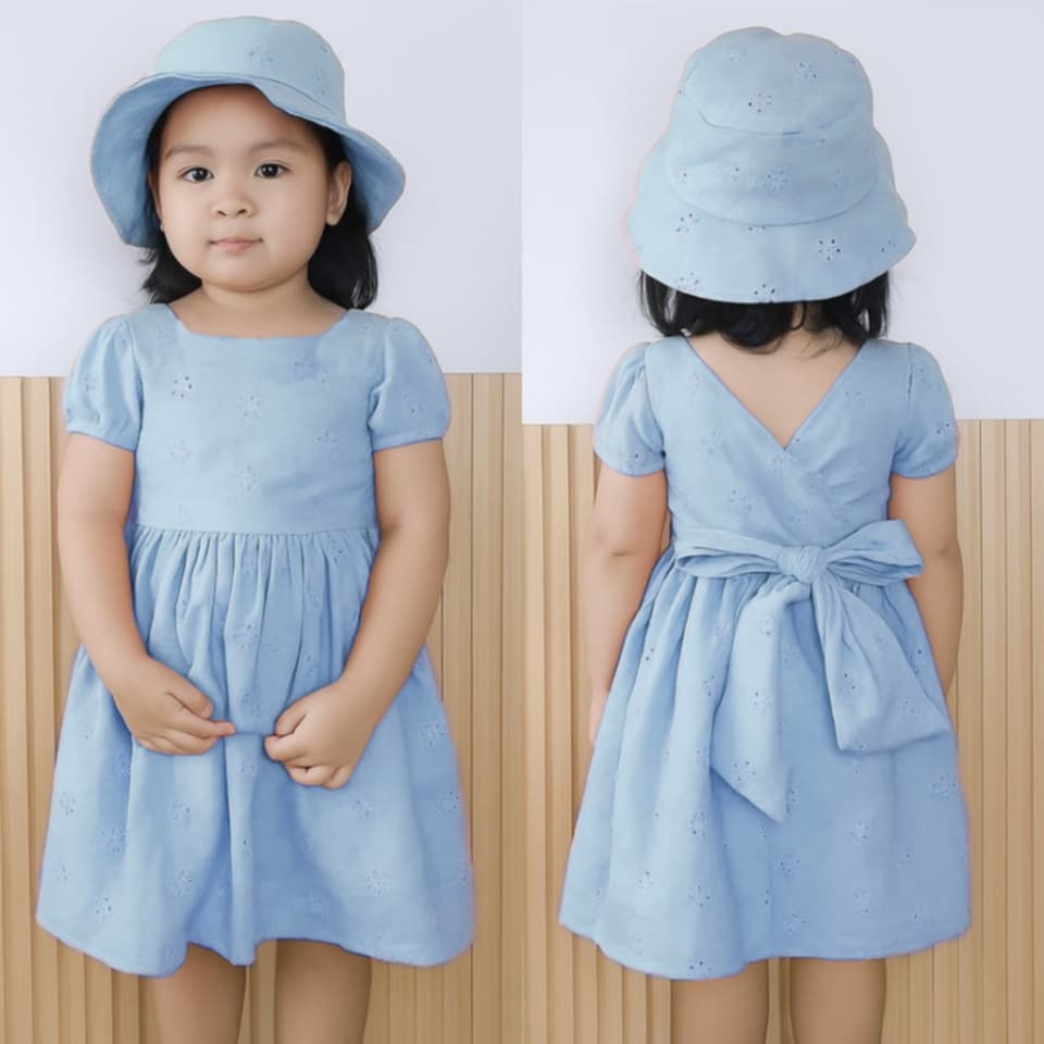 Bella Dress – BKK Kids Party Dress Set (with Hat & Ribbon)