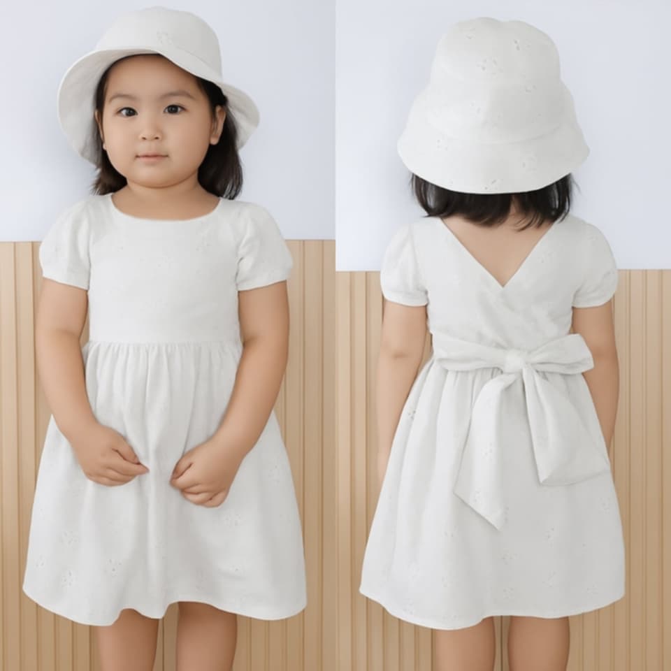 Bella Dress – BKK Kids Party Dress Set (with Hat & Ribbon)