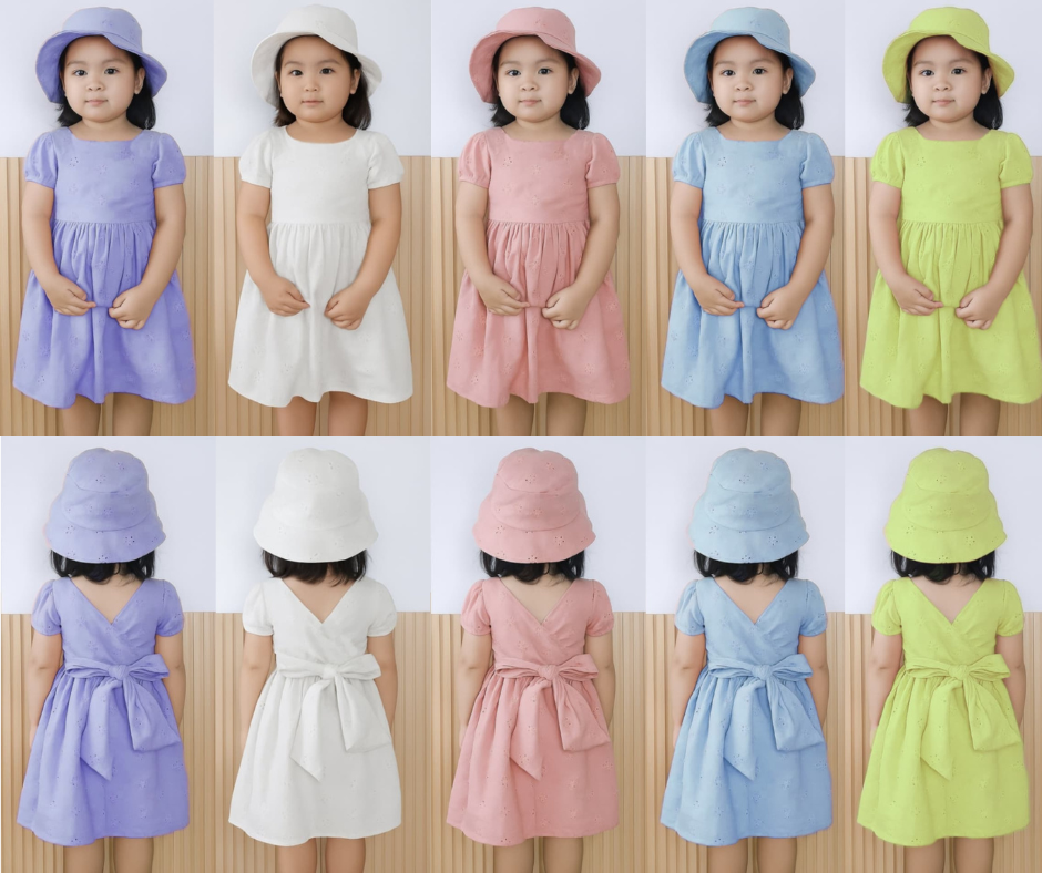 Bella Dress – BKK Kids Party Dress Set (with Hat & Ribbon)