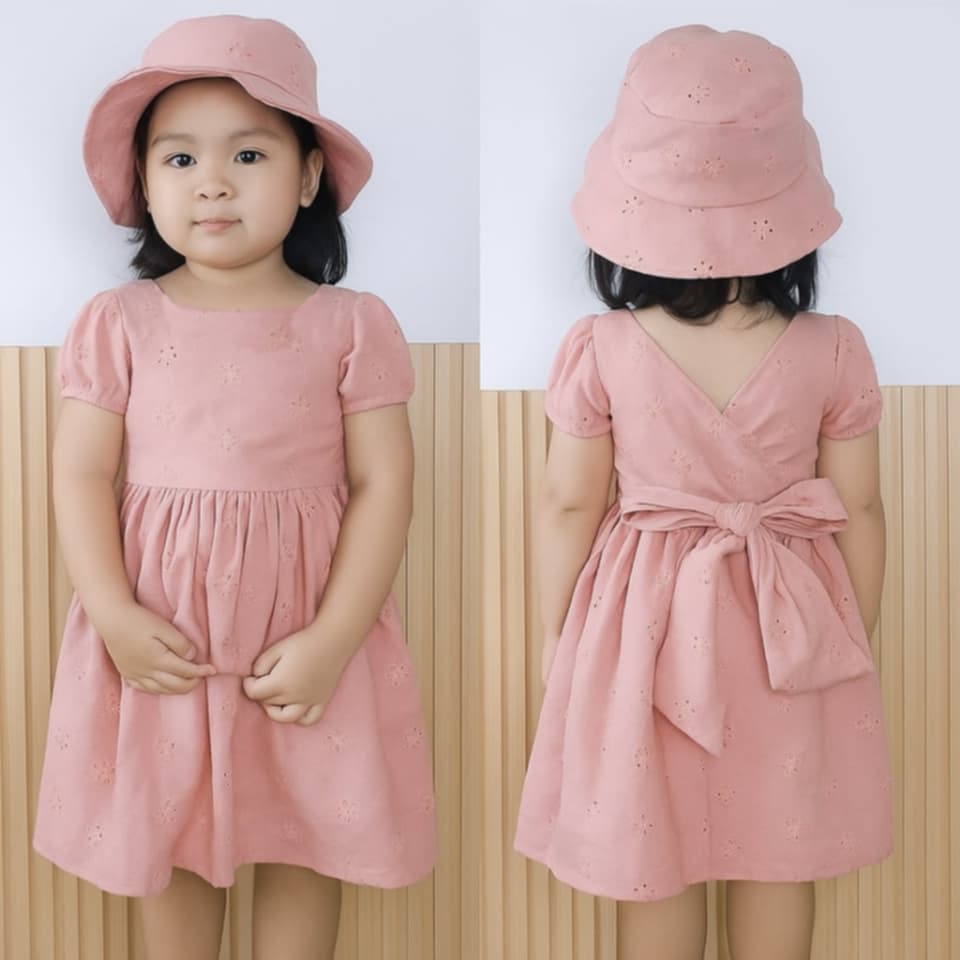 Bella Dress – BKK Kids Party Dress Set (with Hat & Ribbon)