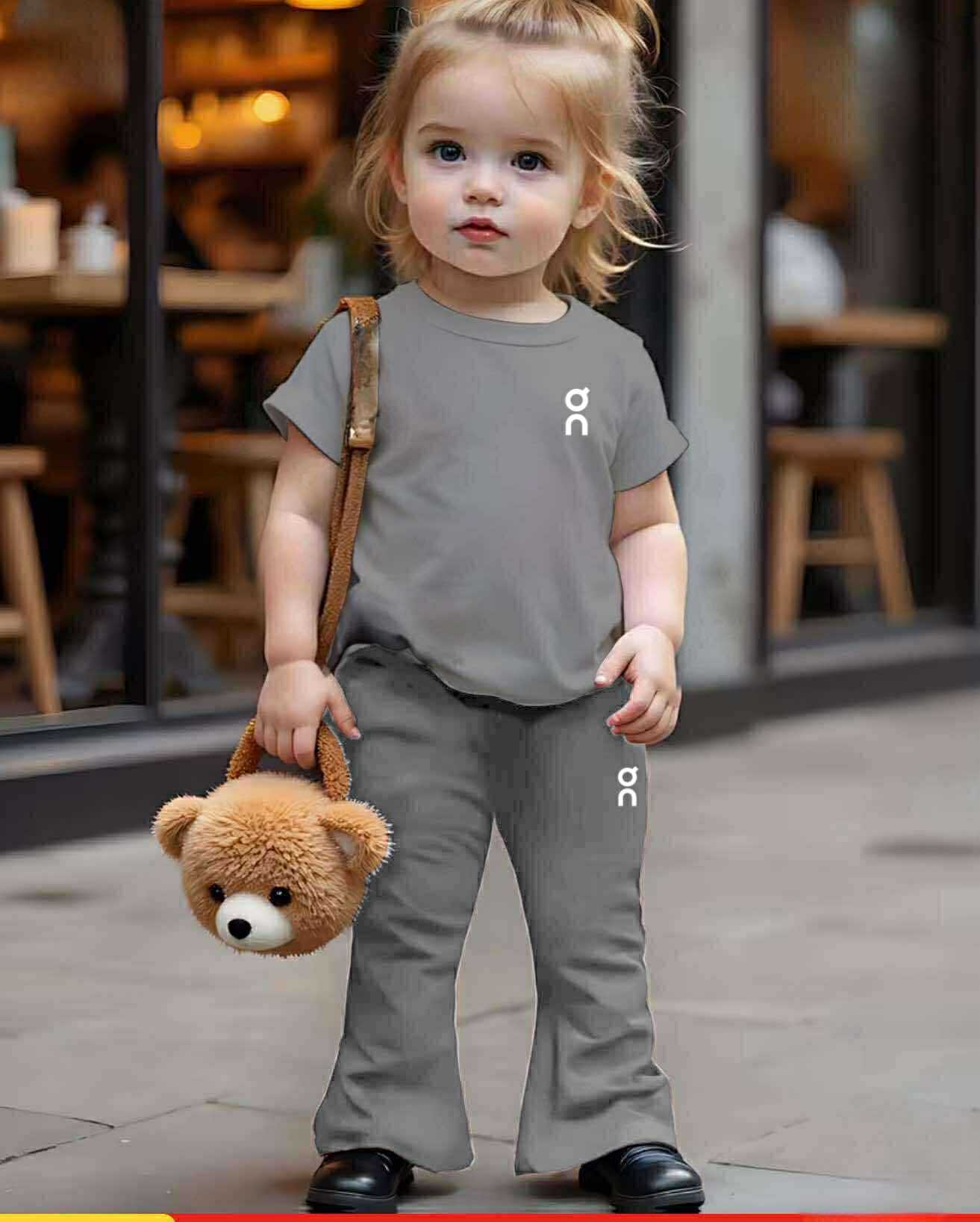 Yesha Kids Coord Set ~ Flare pants pair with Round Neck Shirt