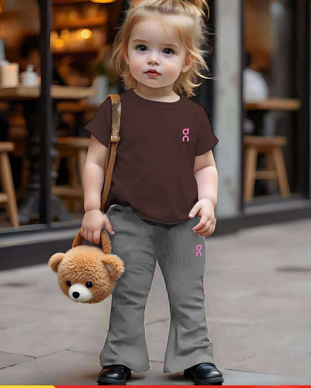 Yesha Kids Coord Set ~ Flare pants pair with Round Neck Shirt