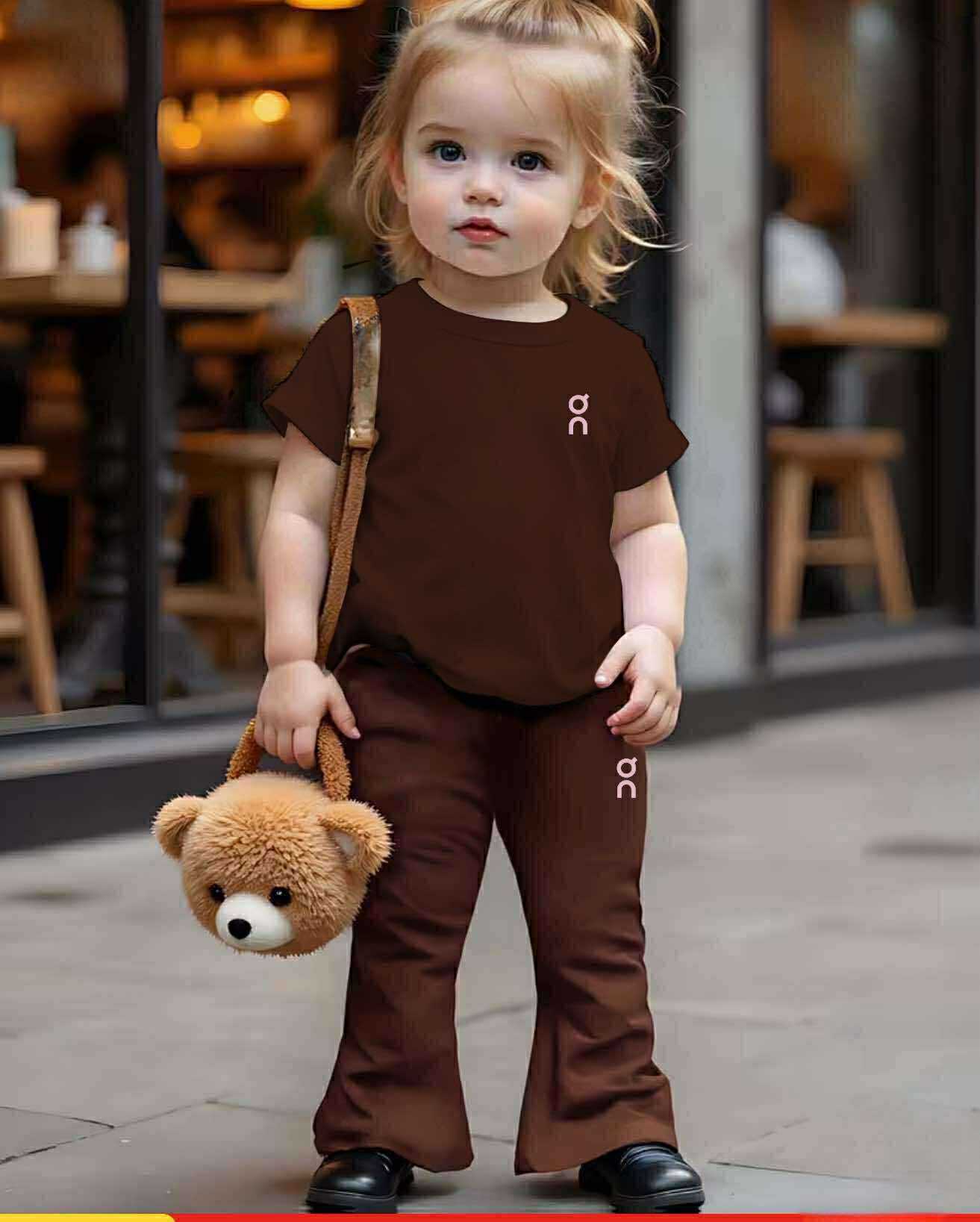 Yesha Kids Coord Set ~ Flare pants pair with Round Neck Shirt