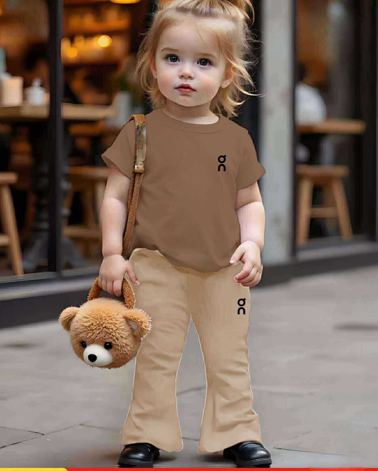 Yesha Kids Coord Set ~ Flare pants pair with Round Neck Shirt