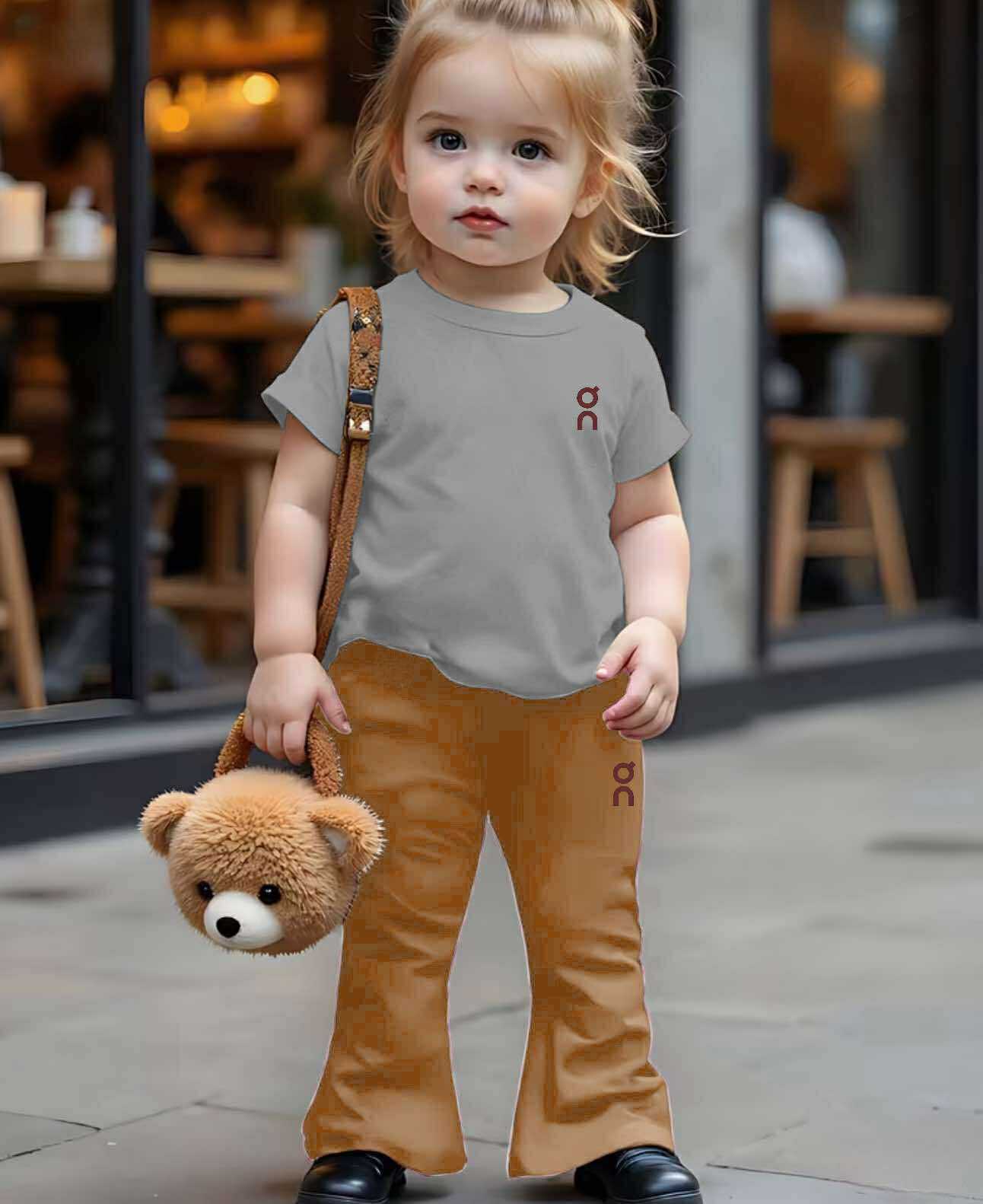 Yesha Kids Coord Set ~ Flare pants pair with Round Neck Shirt