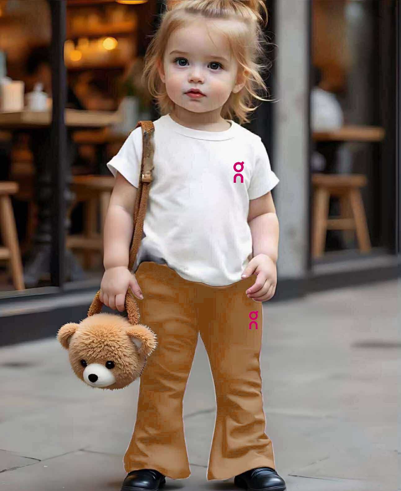 Yesha Kids Coord Set ~ Flare pants pair with Round Neck Shirt