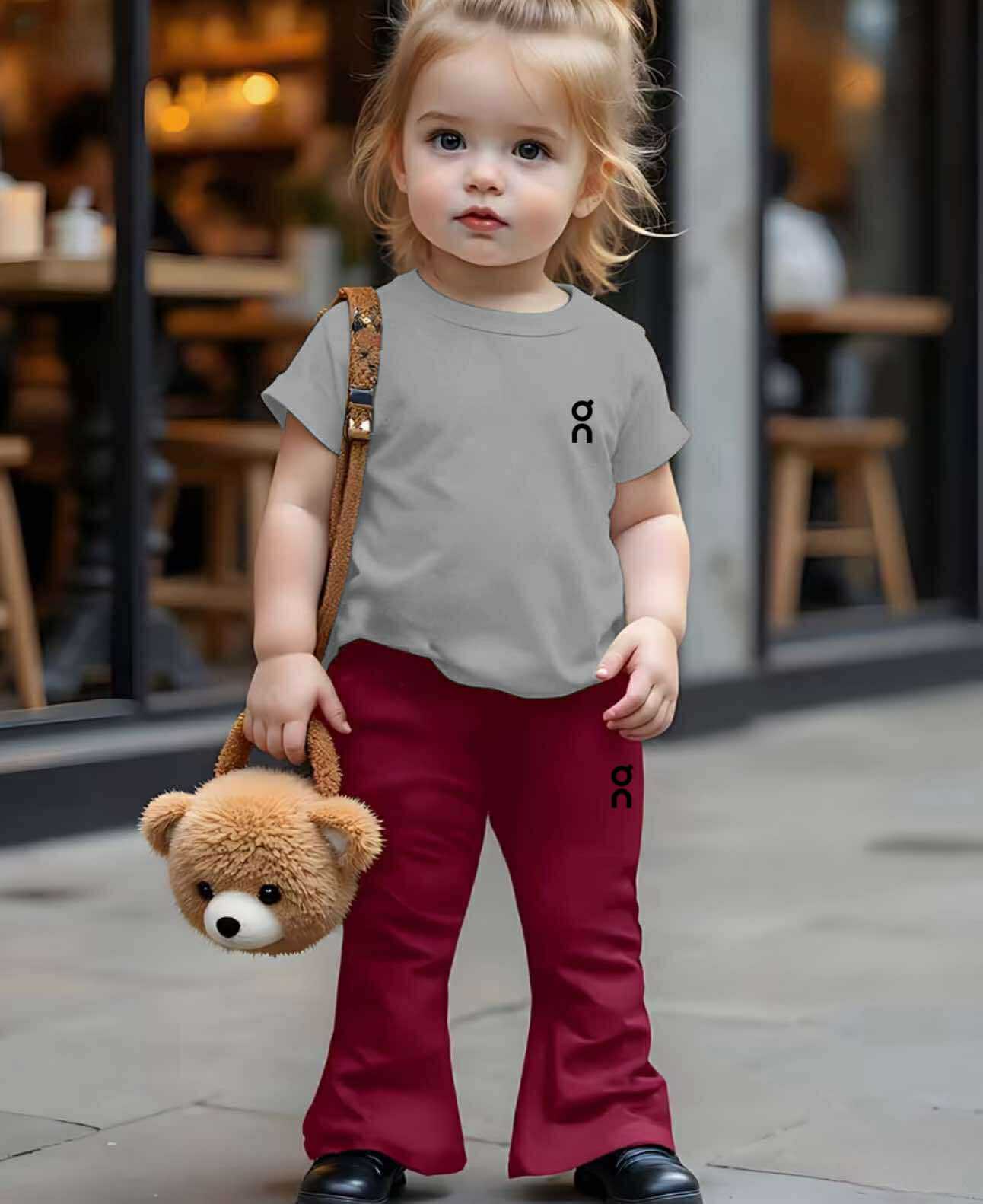 Yesha Kids Coord Set ~ Flare pants pair with Round Neck Shirt