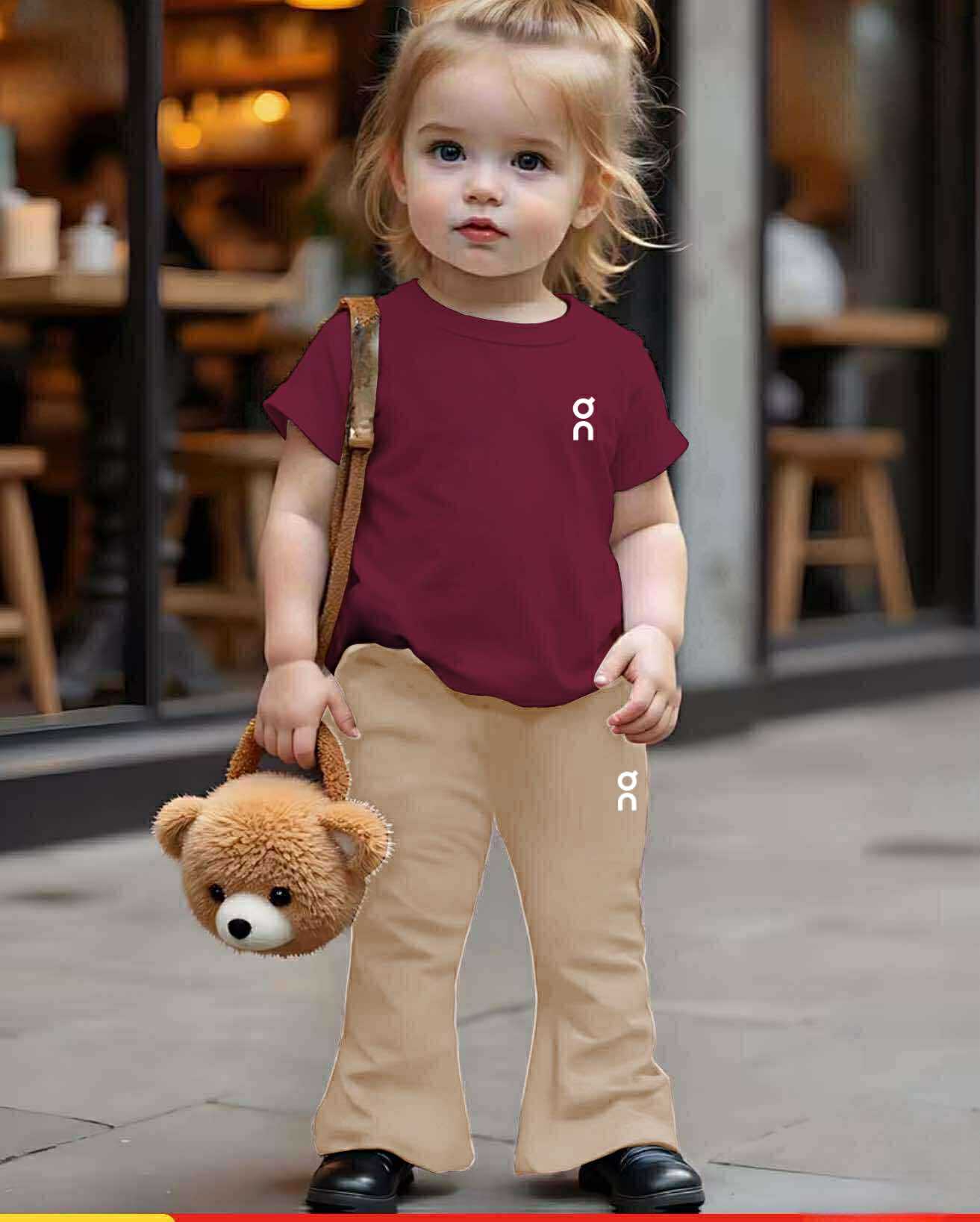 Yesha Kids Coord Set ~ Flare pants pair with Round Neck Shirt
