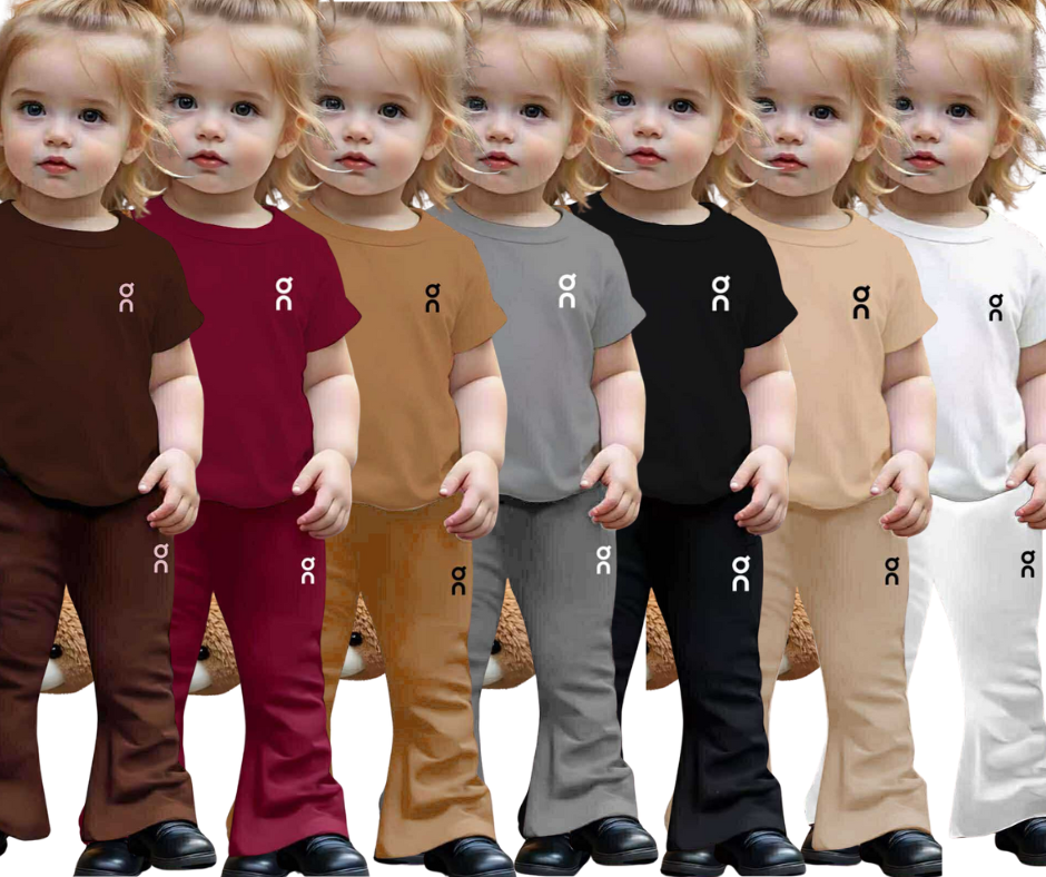 Yesha Kids Coord Set ~ Flare pants pair with Round Neck Shirt