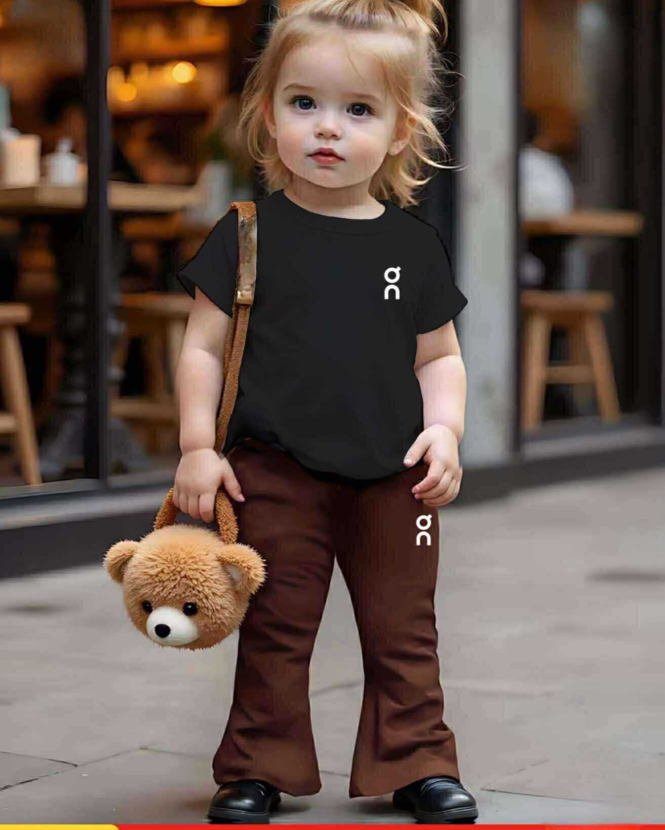 Yesha Kids Coord Set ~ Flare pants pair with Round Neck Shirt