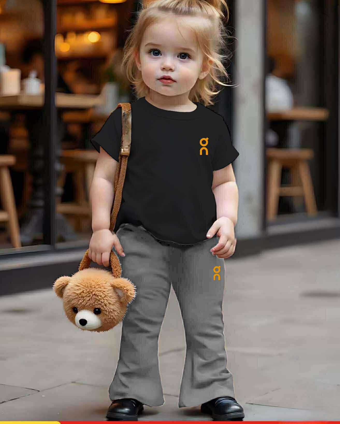 Yesha Kids Coord Set ~ Flare pants pair with Round Neck Shirt