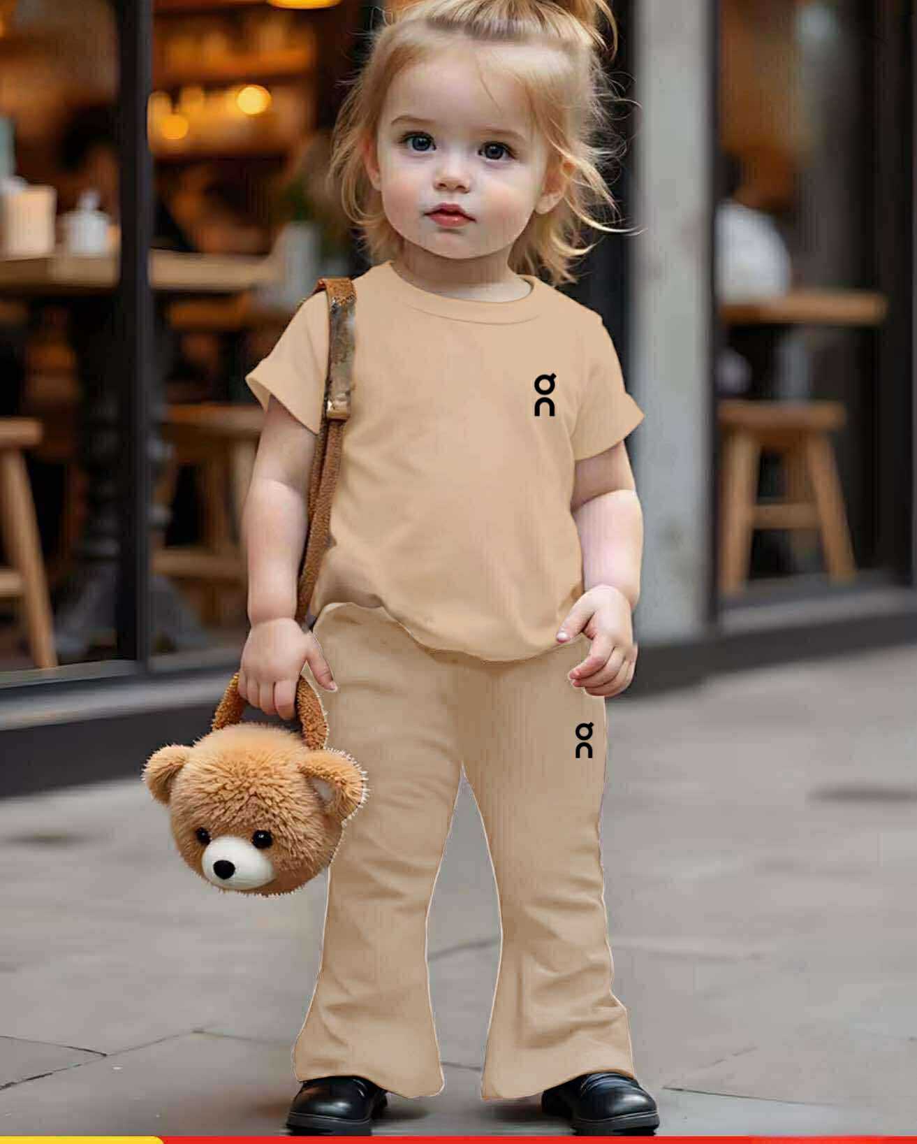 Yesha Kids Coord Set ~ Flare pants pair with Round Neck Shirt