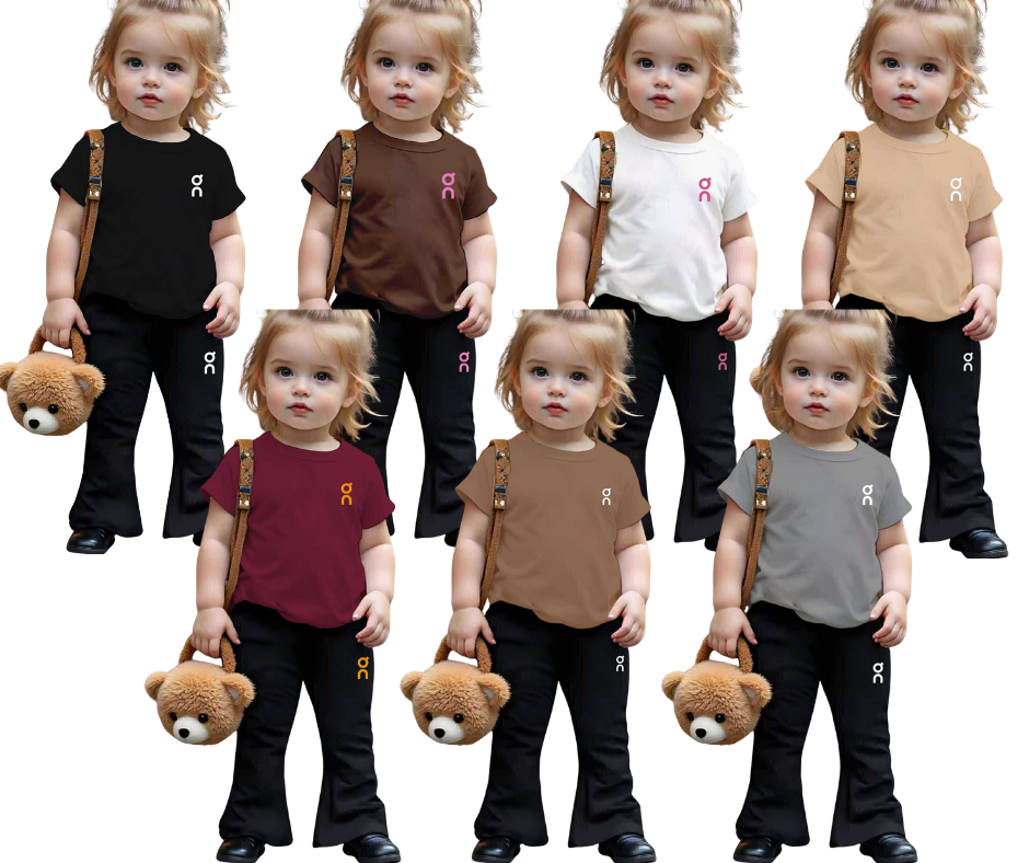 Yesha Kids Coord Set ~ Flare pants pair with Round Neck Shirt