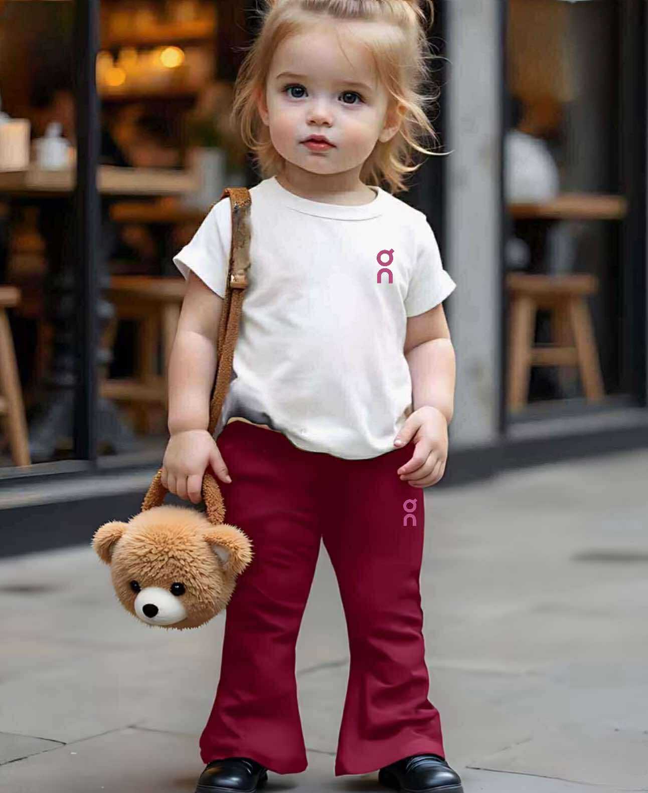 Yesha Kids Coord Set ~ Flare pants pair with Round Neck Shirt