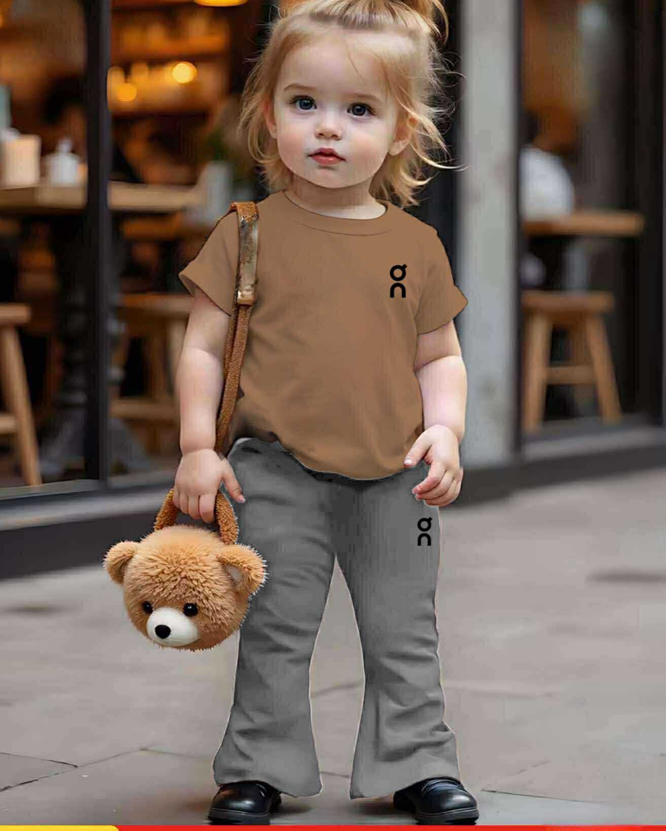 Yesha Kids Coord Set ~ Flare pants pair with Round Neck Shirt