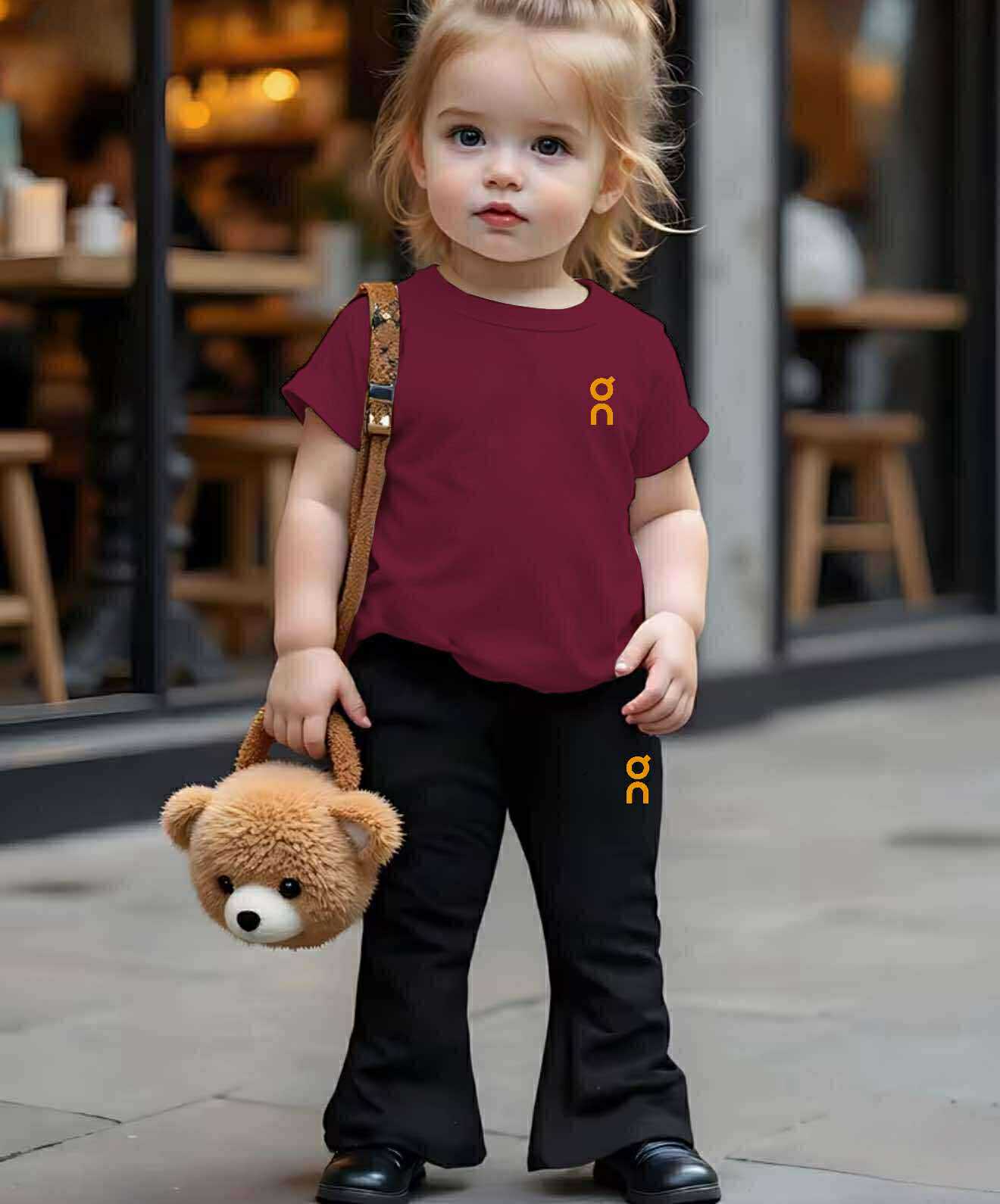 Yesha Kids Coord Set ~ Flare pants pair with Round Neck Shirt