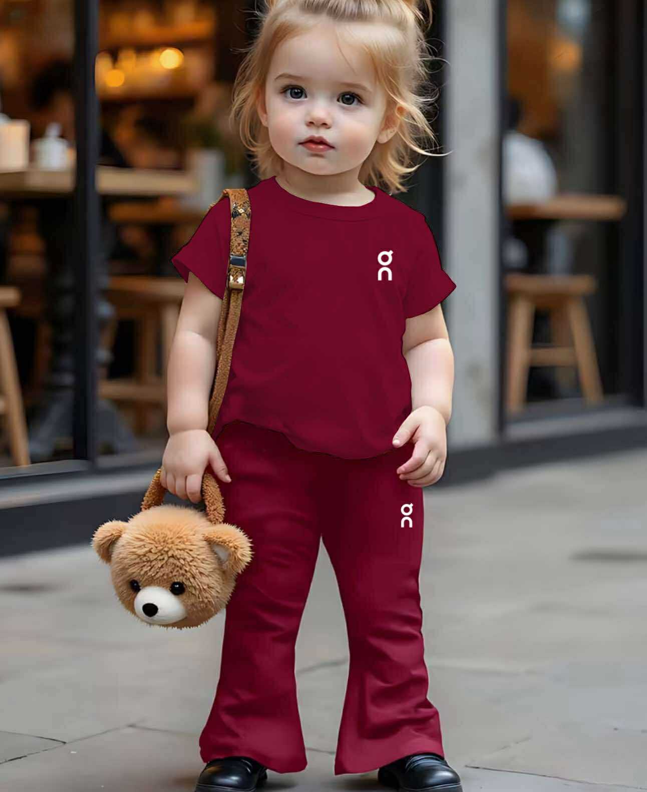 Yesha Kids Coord Set ~ Flare pants pair with Round Neck Shirt