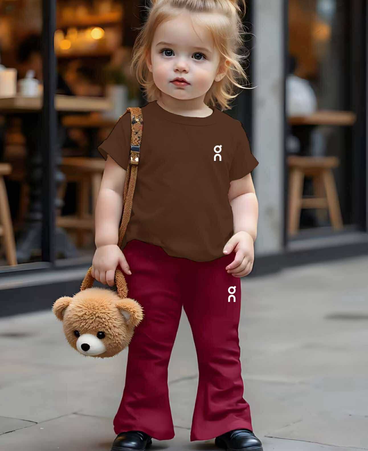 Yesha Kids Coord Set ~ Flare pants pair with Round Neck Shirt
