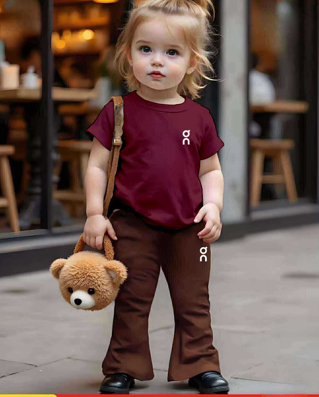 Yesha Kids Coord Set ~ Flare pants pair with Round Neck Shirt