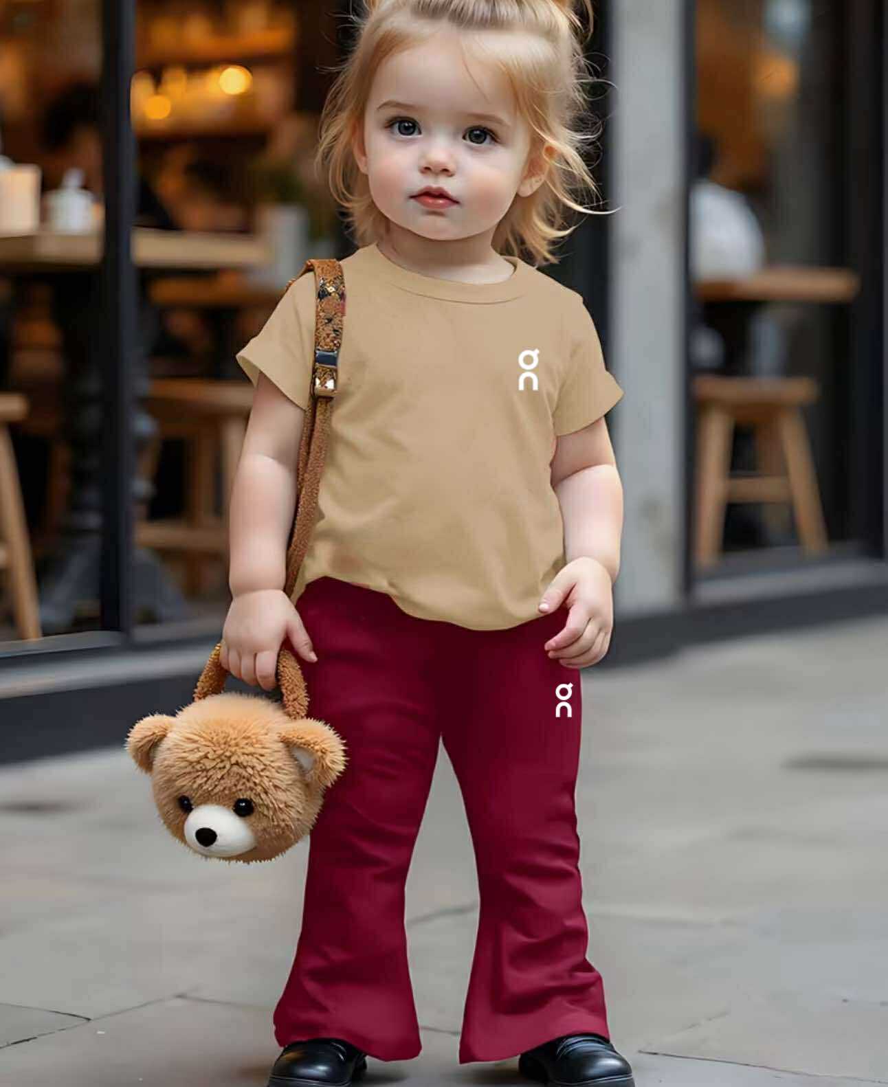 Yesha Kids Coord Set ~ Flare pants pair with Round Neck Shirt