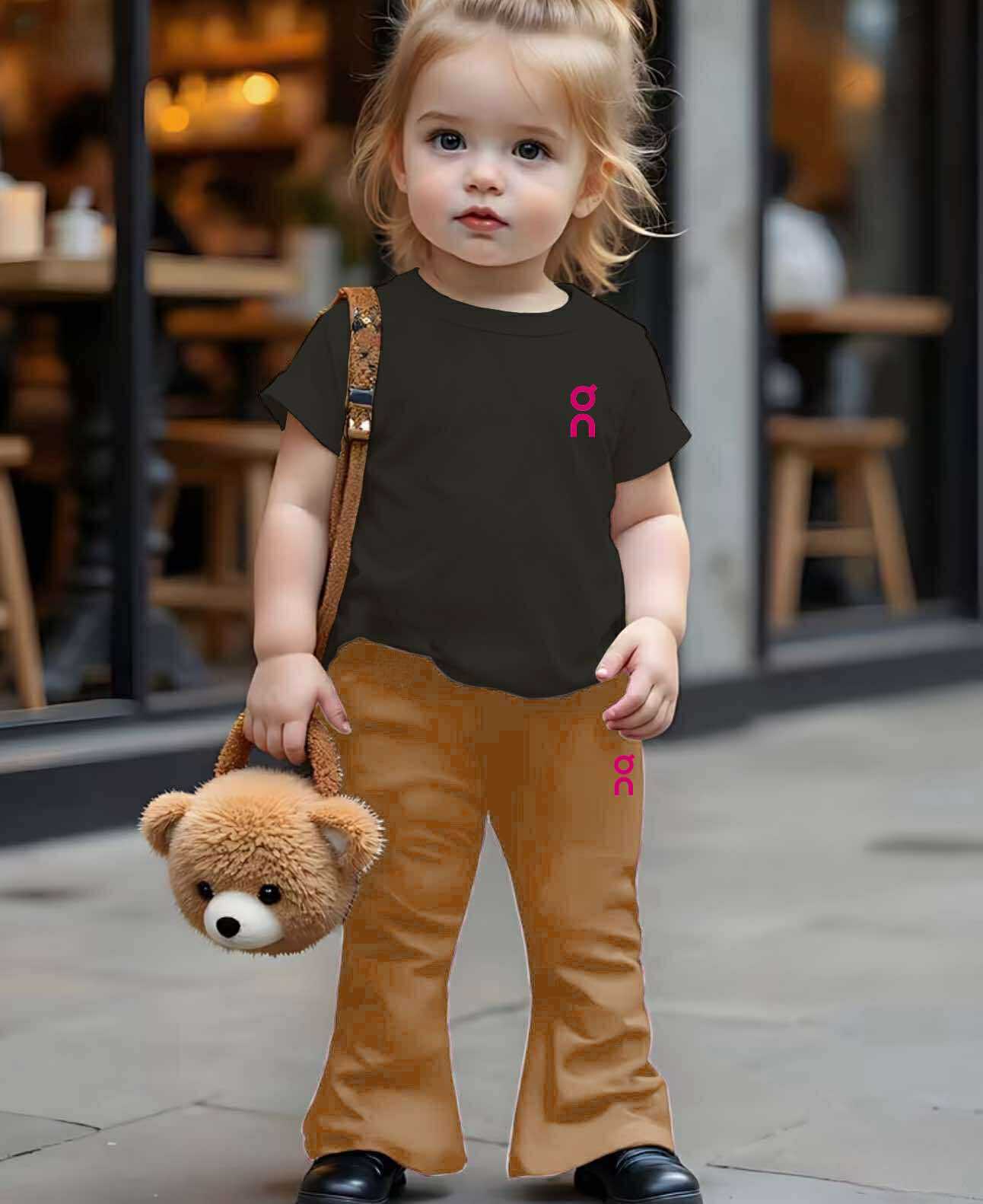 Yesha Kids Coord Set ~ Flare pants pair with Round Neck Shirt