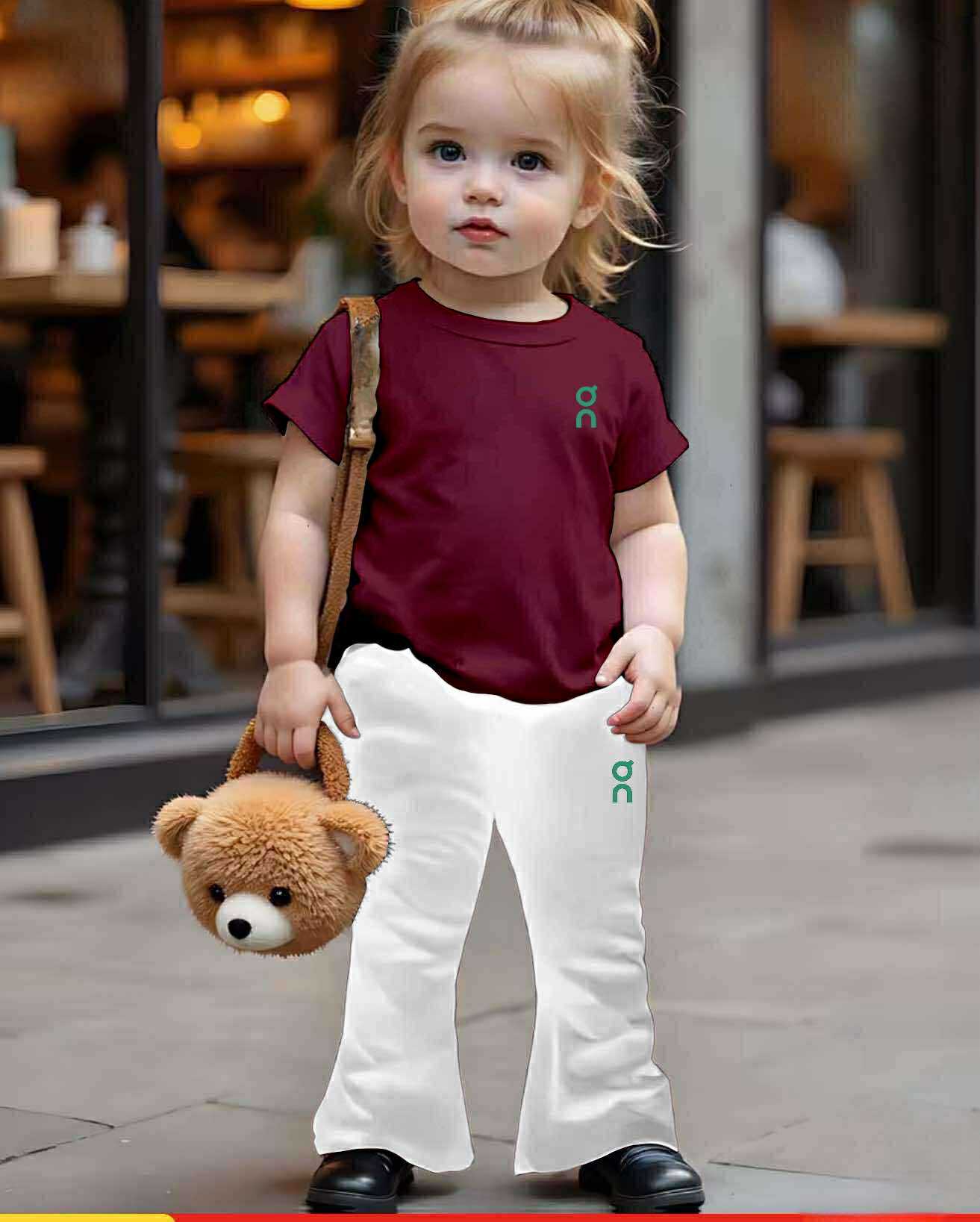 Yesha Kids Coord Set ~ Flare pants pair with Round Neck Shirt