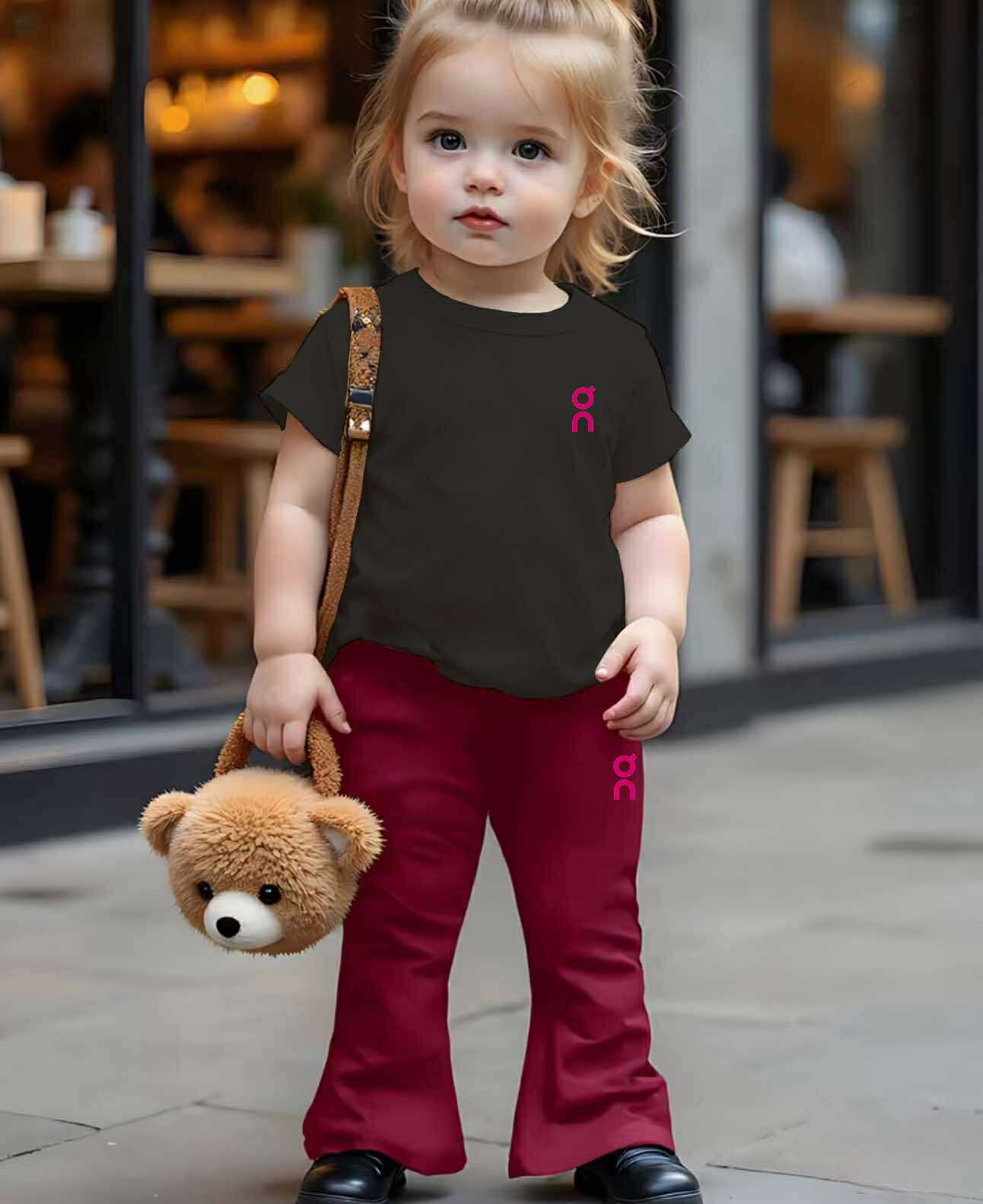 Yesha Kids Coord Set ~ Flare pants pair with Round Neck Shirt