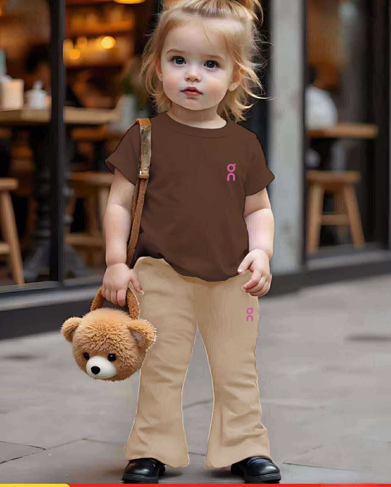 Yesha Kids Coord Set ~ Flare pants pair with Round Neck Shirt