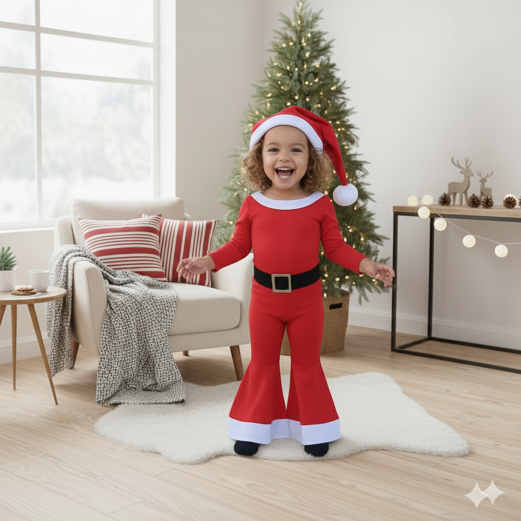 Kids’ Premium Santa Costume Set – Boys & Girls Holiday Outfit (Ages 3–12) | Soft Special Fabric