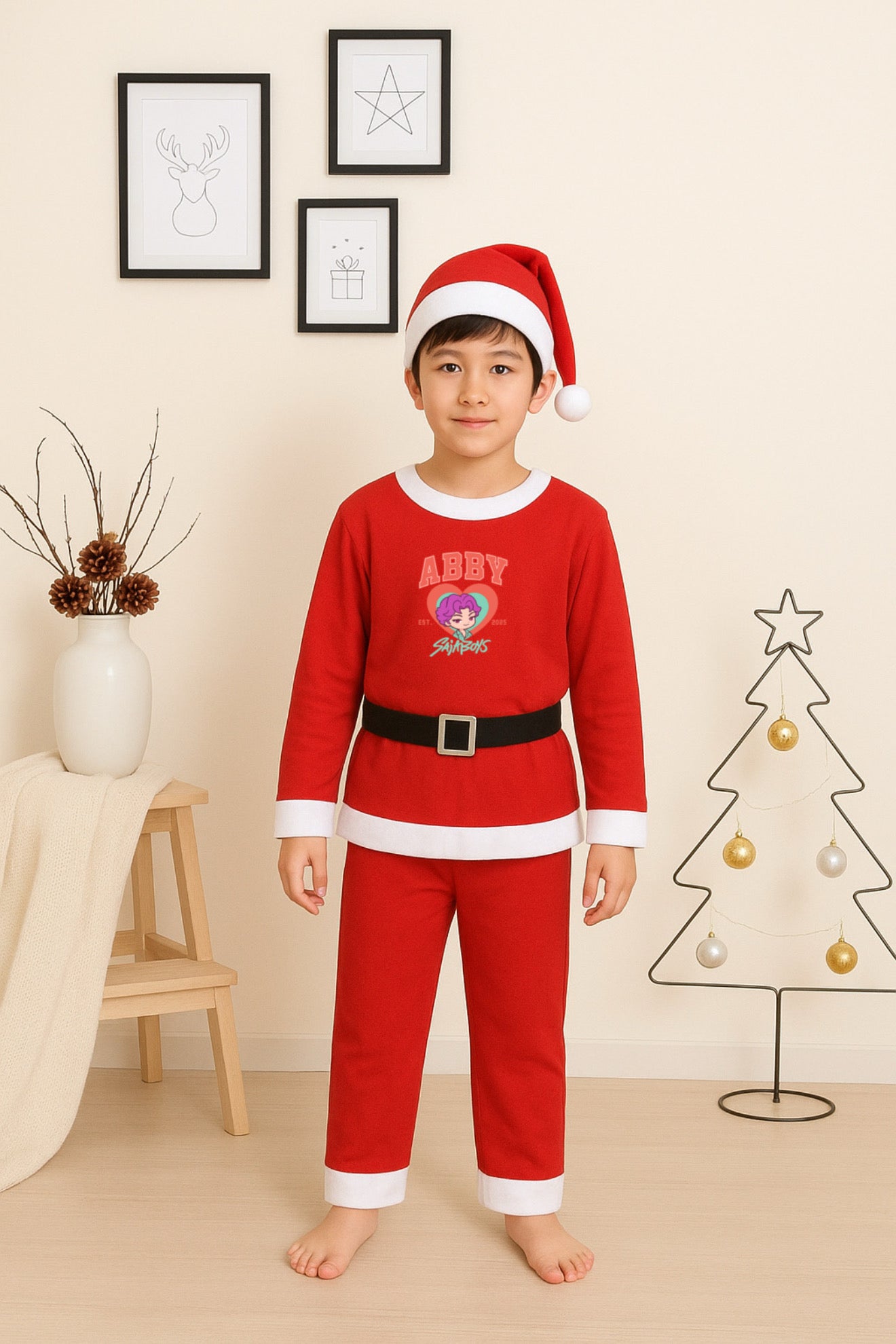 Kids’ Premium Santa Costume Set – Boys & Girls Holiday Outfit (Ages 3–12) | Soft Special Fabric