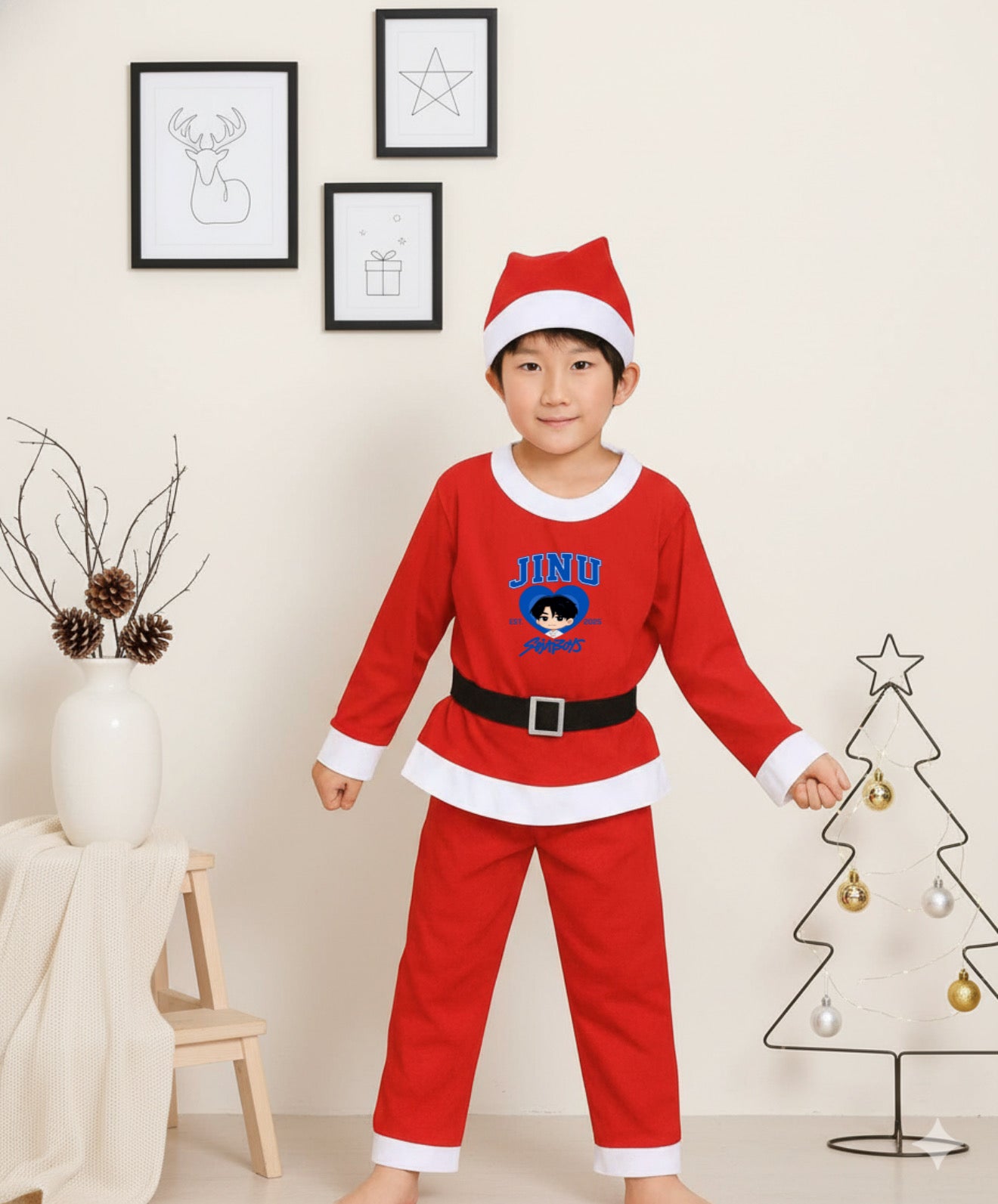 Kids’ Premium Santa Costume Set – Boys & Girls Holiday Outfit (Ages 3–12) | Soft Special Fabric