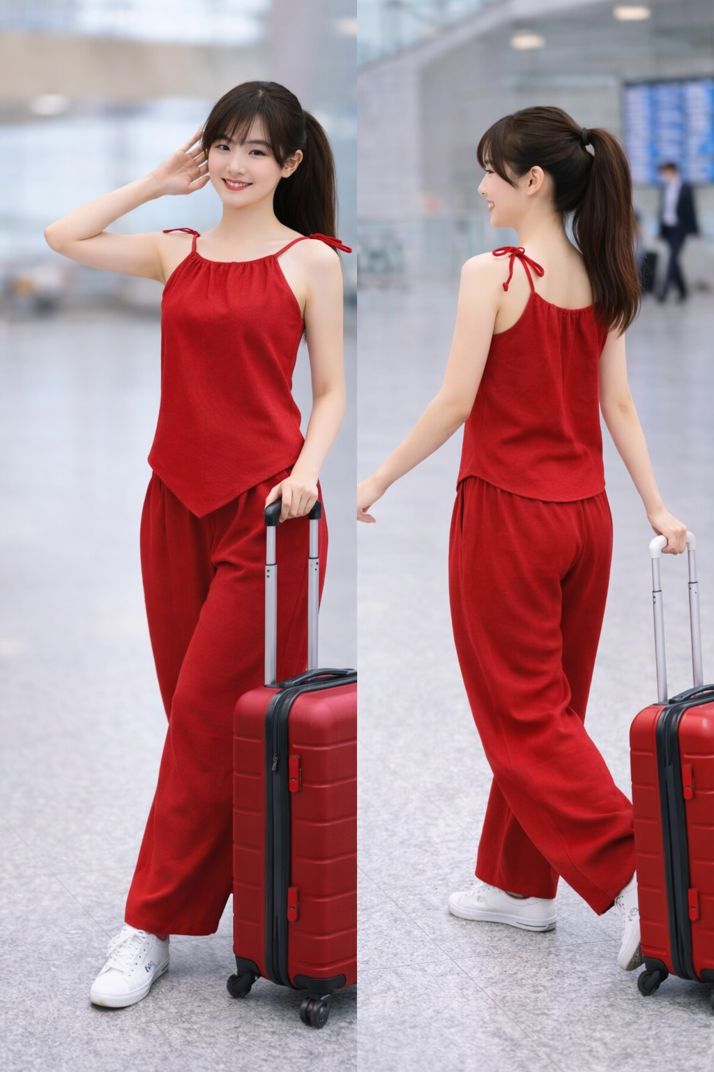 EBPH-Airport OOTD Linen Set for Women & Kids | Travel Outfit Matching Set | Lightweight Summer Co-ords | Petite to Plus Size (S–2XL)